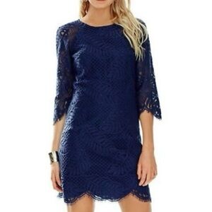 Lilly Pulitzer Rylee Lace Navy Scalloped Dress